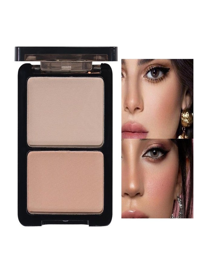 HHLTOH 3 in 1 Sculpting Powder Palette for Old Women – Highlight, Contour, Nose Shadow & Eyeshadow Base – Buildable Matte Face Powder for Setting, Enhancing & Natural Finish (03# Beige & Light Brown) - Image 1